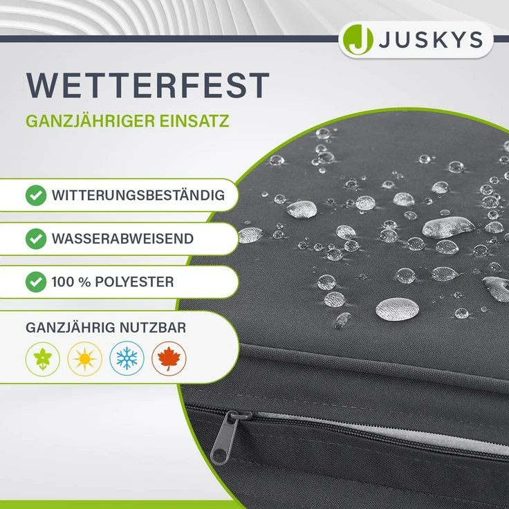 Juskys Polyrattan Doppelliege Syros - Garten Sonnenliege für 2 Personen - Outdoor Liege mit Dach & Auflagen - Kopfteil verstellbar - Grau-meliert – Bild 5
