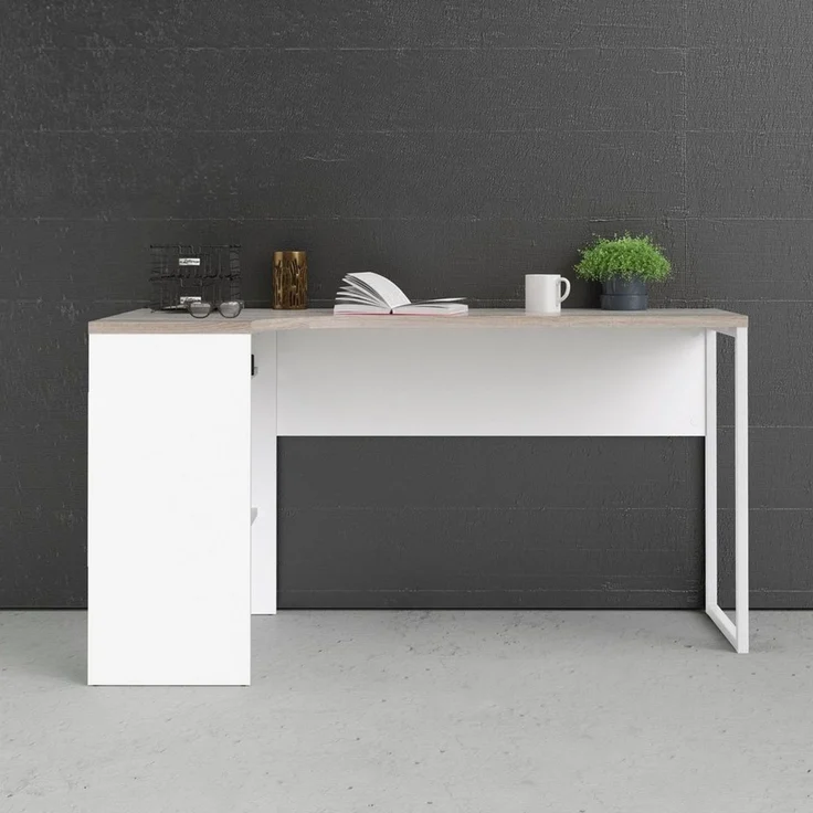 Home affaire Eckschreibtisch Plus, Schreibtisch mit vielen Stauraummöglichkeiten, Gestell aus Metall – Bild 2