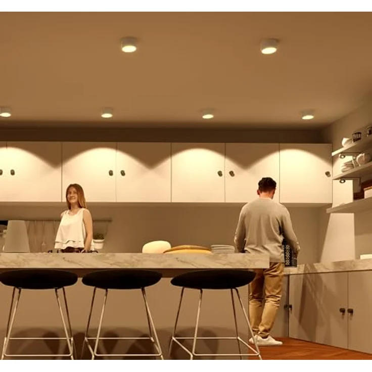 SSC-LUXon CELI-X Aufbauleuchte LED flach, GX53 warmweiß 3W, Decken Aufbauspot weiß rund, Ø 95 mm – Bild 2