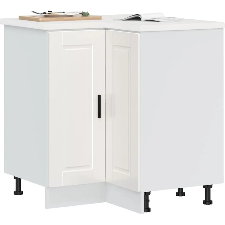 vidaXL Küchen-Eckunterschrank Porto Hochglanz-Weiß Holzwerkstoff 853989 – Bild 1