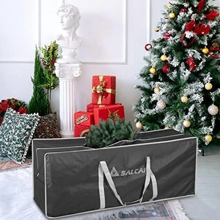 Salcar Künstlicher Weihnachtsbaum Aufbewahrungstasche für Weihnachtsbaum bis zu 240 cm, Transporthülle, 130 x 40 x 50 cm Aufbewahrungstasche, Reißfest, Wasserdicht – Bild 7