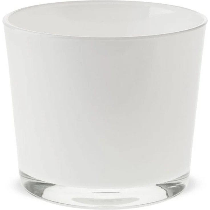 matches21 HOME & HOBBY Blumentopf Glastopf rund Pflanzgefäß Teelichtglas Glas weiß Ø 11,5 cm (1 St) – Bild 3
