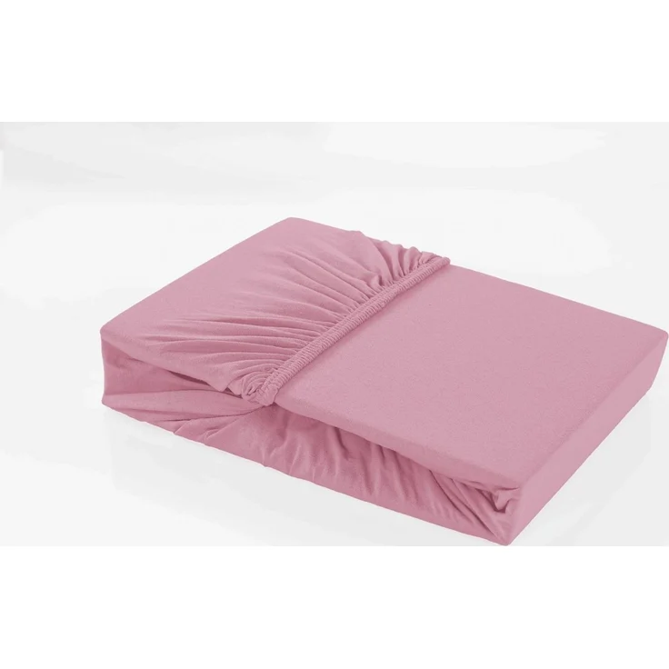 Jersey Spannbettlaken Baumwolle 90x200+30 cm, diverse Farben Altrosa – Bild 2