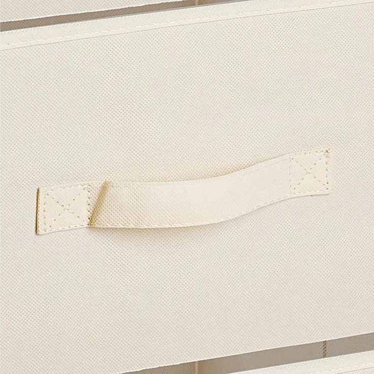 Stoffkommode Schrank Organizer 4 Fächer Aufbewahrungssystem mDesign creme/weiß – Bild 8