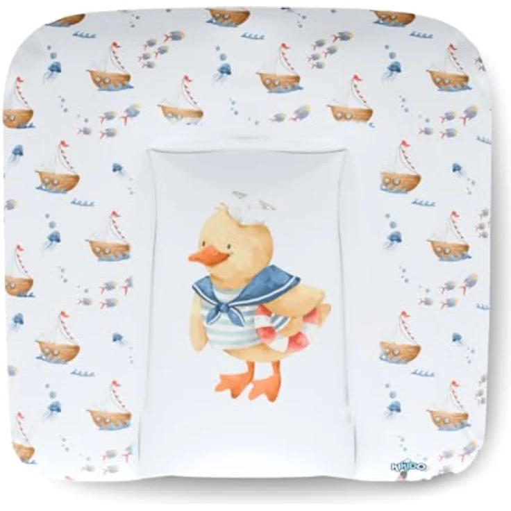 Kikido Wickelauflage 75x70 cm - Ente - Baby Wickelauflagen Wasserfest, Abwaschbar und Pflegeleicht - Wickelunterlage Weich Tragbare, Leicht zu Reinigen - OEKO-TEX - Universal-Wickelauflage 75x70 – Bild 2