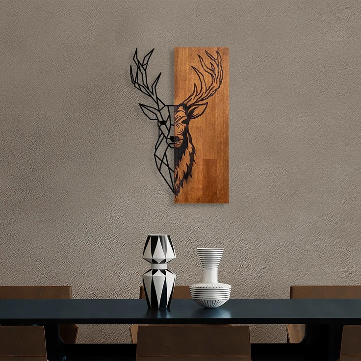 Wallity Wanddekoobjekt 100% WOODEN (Thickness: 3 cm) / METAL (Thickness: 1,5 mm), 33 x 58 cm – Bild 1