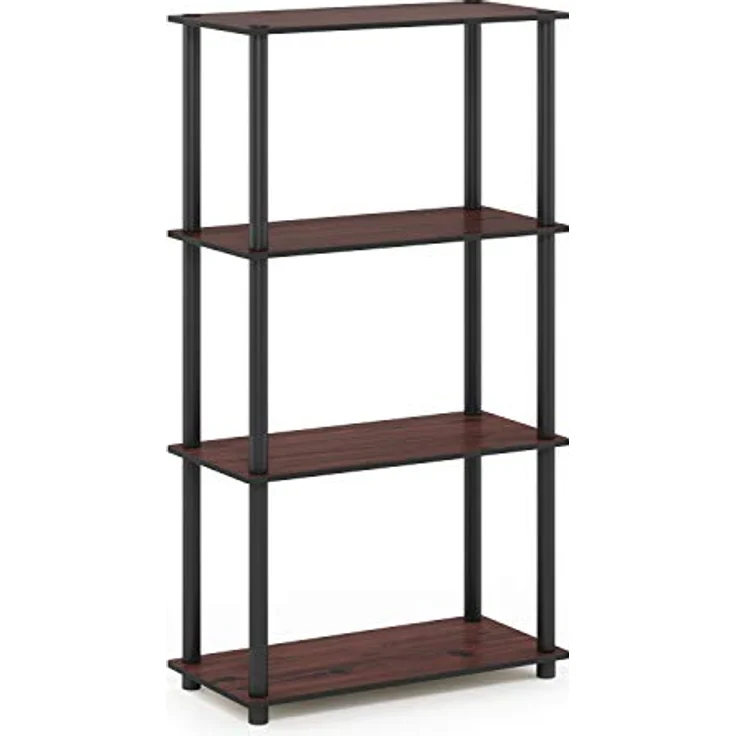 Furinno Regal mit 4 Ablageflächen, holz, Dunkle Kirsche/Schwarz, 29. 46x29. 46x109. 85 cm – Bild 7