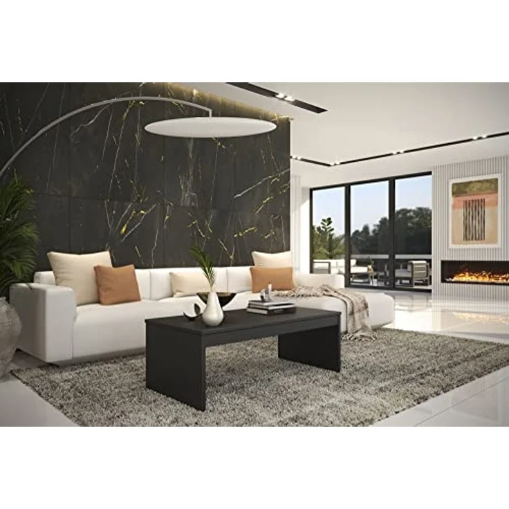 WEBER INDUSTRIES Darwin 026316 Couchtisch, 120 x 42,5 x 60 cm, Schwarz – Bild 2