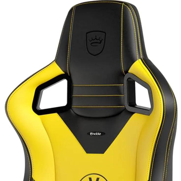 noblechairs Epic Gaming Stuhl, Bürostuhl Ergonomisch, Schreibtisch Stuhl, Kopf- und Lendenstütze, PU-Leder, Entwickelt für Nutzer bis 120 kg und 1,7 Meter Hoch, (Borussia Dortmund Edition) – Bild 8