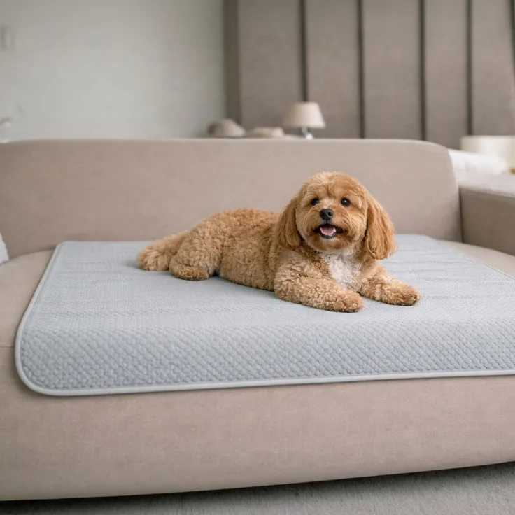 Dreamzie Hundedecke Wasserdicht Bett, Auto, Outdoor 80x100 cm - Reversible und Maschinenwaschbar Hundedecke Sofa aus Sherpa Fleece - Hellgrau