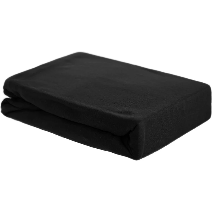 Thermofleece Spannbettlaken 90-100 x 200 cm + 30 cm mit Rundumgummizug - 125 gsm Schwarz – Bild 1