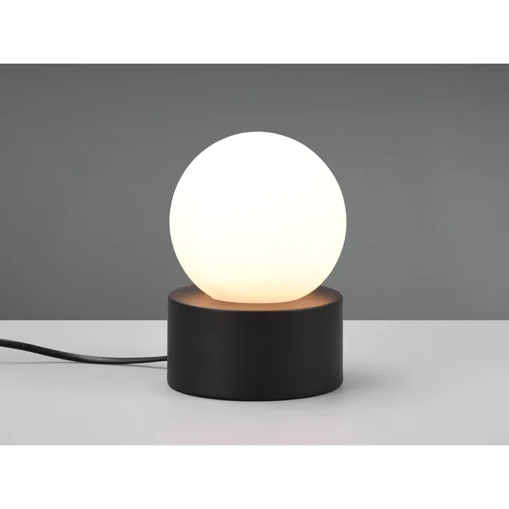 LED Tischleuchte mit Touch-Funktion, Glasschirm Weiß, Schwarz, Höhe 17cm