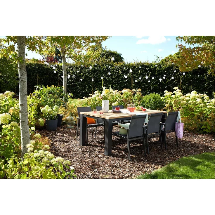 Gartenstuhl Aline II, Aluminium, Grau, Schwarz, 56 x 85 x 60 cm – Bild 4