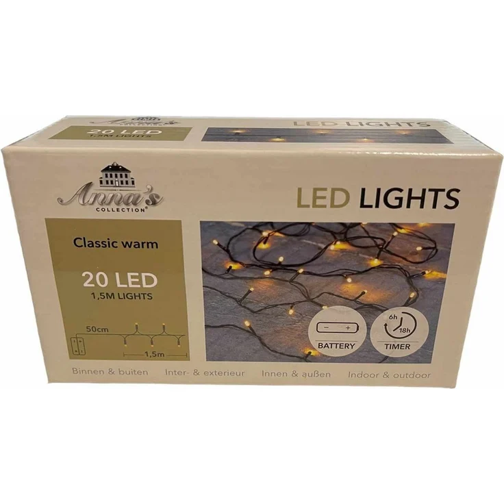 Coen Bakker Deco BV LED-Lichterkette Led Lights, Batterie außen 20 LED Classic warm 1,4m Timer – Bild 4