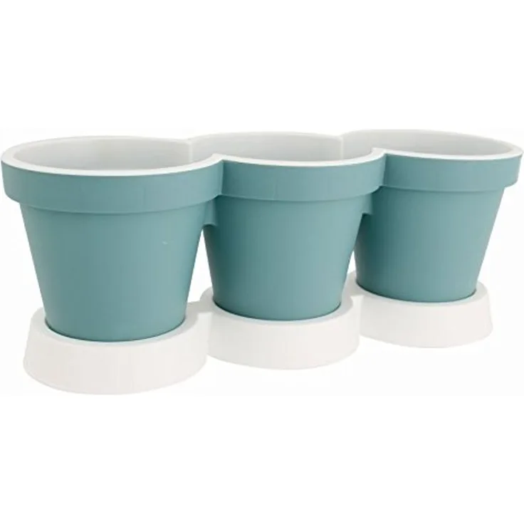 3-fach Kräutertopf 2-teilig 40x15x15cm - Retro-Pastell