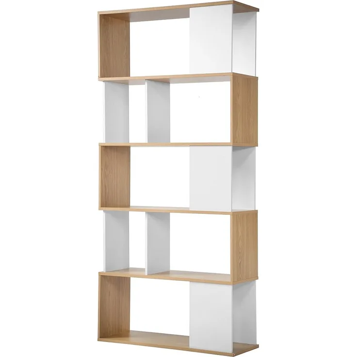 Casâme Bücherregal in Weiß- und Eichendekor - H173,5 cm - Weiß