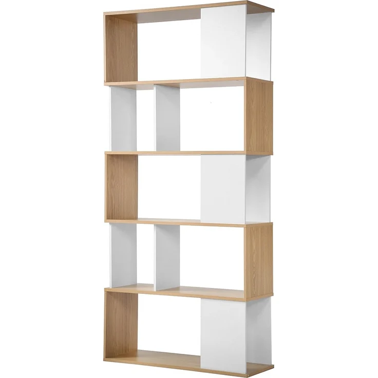 Casâme Bücherregal in Weiß- und Eichendekor - H173,5 cm - Weiß – Bild 1