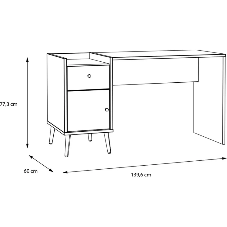 Schreibtisch >Whenua< in Natural Eiche - 139,6x77,3x60cm (BxHxT) – Bild 7