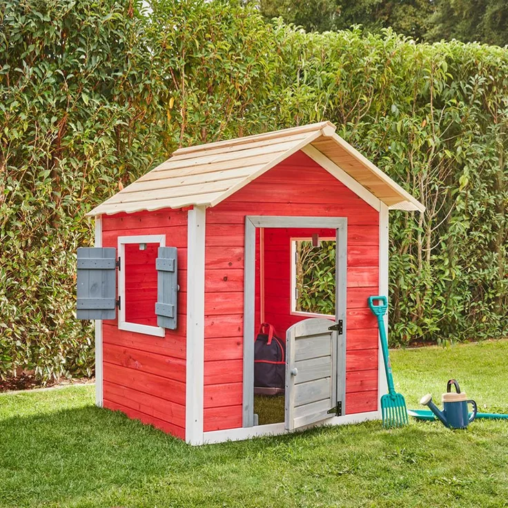 HOME DELUXE Spielhaus 'DAS KLEINE SCHLOSS', Holz Rot, 106x111 cm