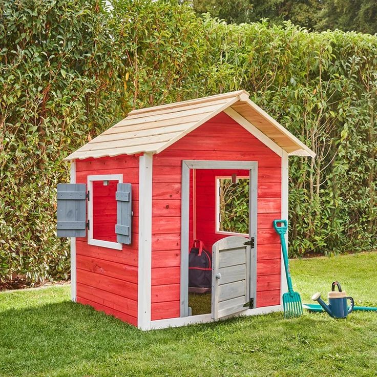 HOME DELUXE Spielhaus 'DAS KLEINE SCHLOSS', Holz Rot, 106x111 cm