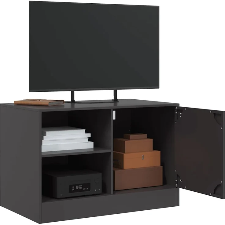 2 pcs TV-Schrank, Lowboard Schwarz 67x39x44 cm Stahl – Bild 4