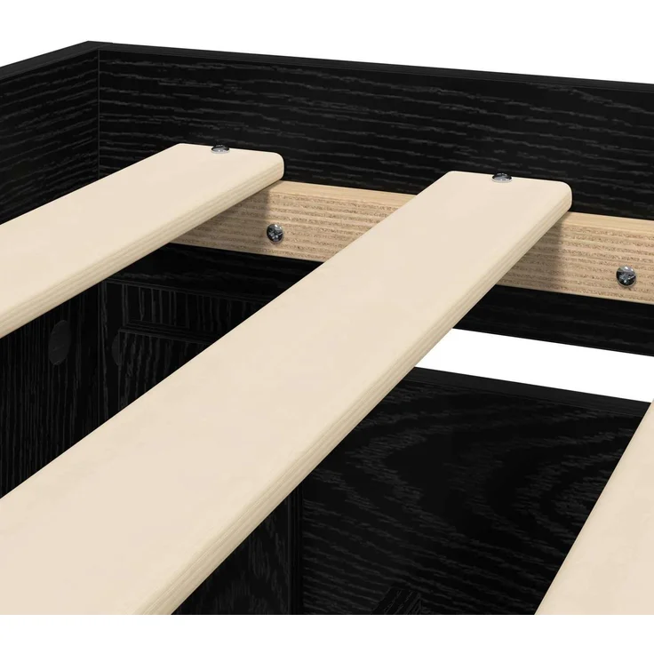 vidaXL Bettrahmen mit Schubladen 2 stk. Schwarze Eiche Holzwerkstoff 3429683 – Bild 8