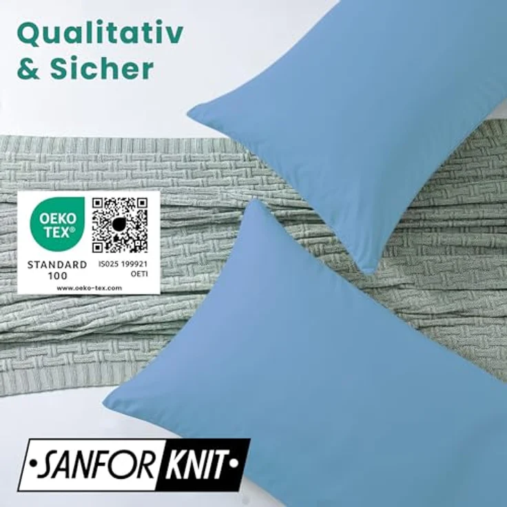 Livessa Seitenschläferkissen Bezug 40x145 - Verdeckter Reißverschluss an der Langen Seite, aus%100 Baumwolle Jersey Stoff, Ultra weich und atmungsaktiv, Oeko-Tex Zertifiziert – Bild 5