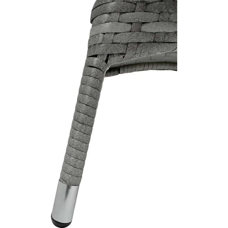 Outdoor Sitzgruppe RIRAM - Kunststoff Grau-meliert 110x110x84 cm | Gartenmöbelset 2 Personen Poly Rattan Balkonmöbel Set Bistrotisch Terrassenmöbelset – Bild 2