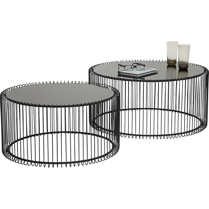 KARE Design Couchtisch Wire Black (2er-Set) 79577