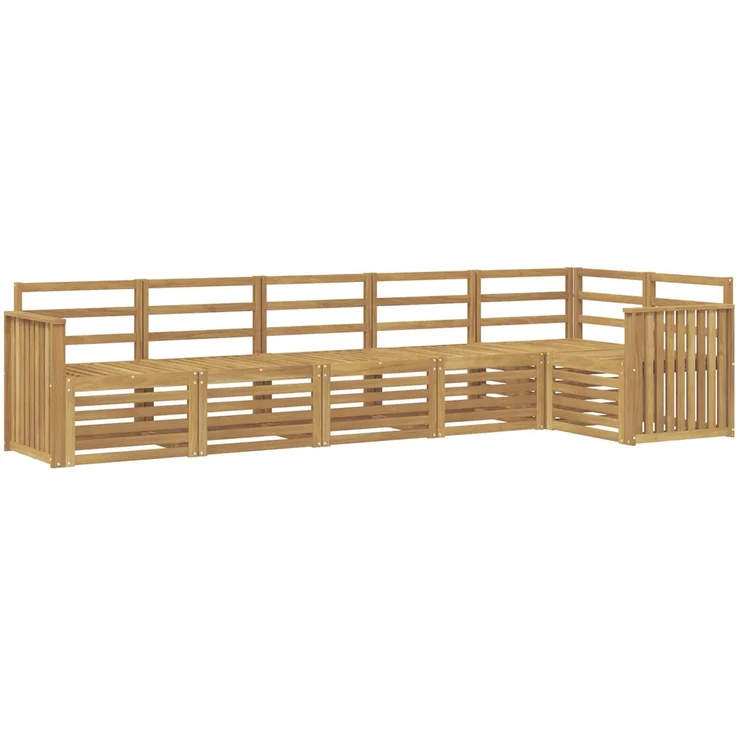 vidaXL Outdoor-Sofagarnitur 6 stk. 6-Sitzer Weiß Massivholz Akazie 3391909 – Bild 2