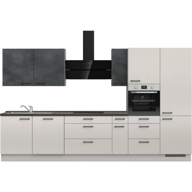 nobilia® Küchenzeile "MIAMI", NEU: individuell anpassbar mit gratis Profi-Beratung, vormontiert, Breite 360 cm, Ausrichtung wählbar, wahlw. mit E-Geräten
