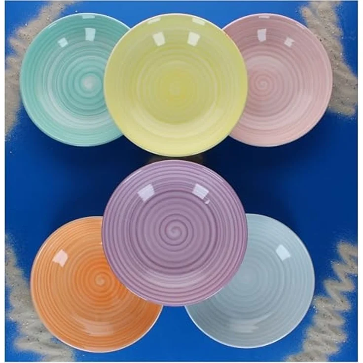MamboCat Suppenteller Beach Pastello Stripes 6er Set Suppenteller 600ml Steingut pastell – Bild 4