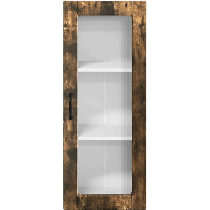 vidaXL Wandglas-Schrank PORTO Räuchereiche 40 x 31 x 100 cm 885450 – Bild 6