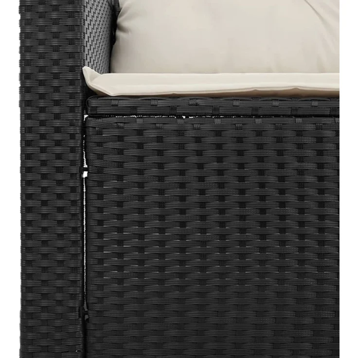 vidaXL Gartensofa mit Kissen 3-Sitzer Schwarz Poly Rattan 365829 – Bild 2