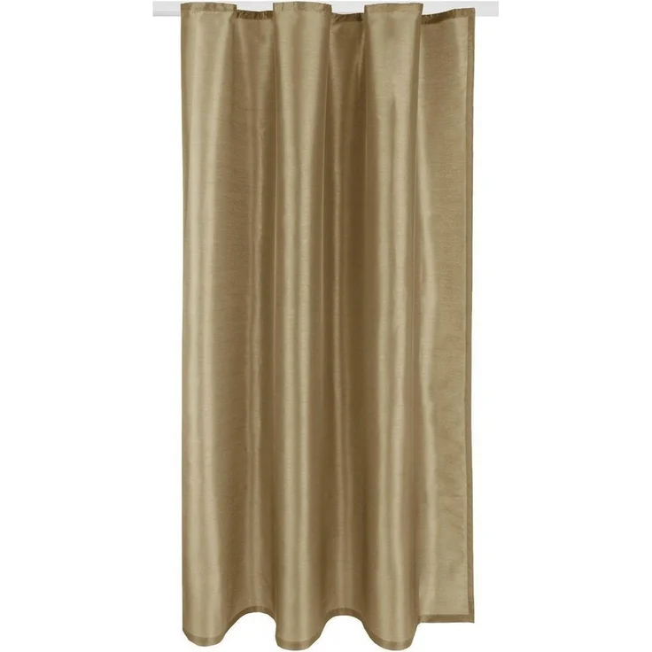Gardine Blickdicht mit Kräuselband ( Taupe dunkel ) in 140x145cm ( Breite x Höhe ) – Bild 1