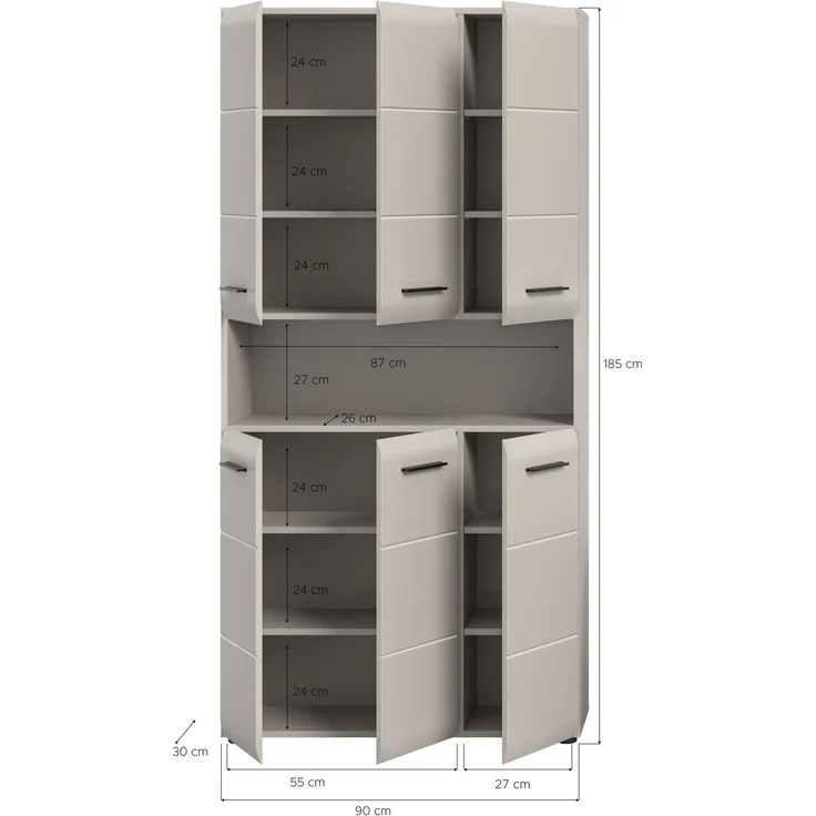 Ice Badschrank hoch in Kaschmir Nachbildung matt – Bild 4