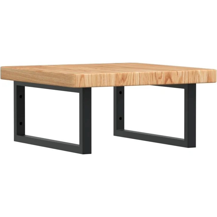 vidaXL Waschtischplatte mit Halterung Stahl und Massivholz Eiche 3302409 – Bild 2