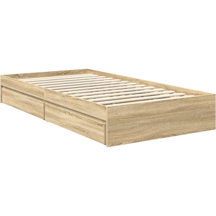 vidaXL Aufbewahrungsbett Sonoma-Eiche 100 x 200 cm Holzwerkstoff 3411238 – Bild 5