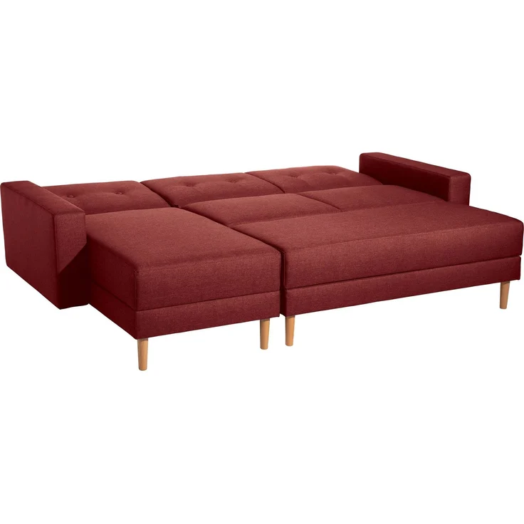 Funktionssofa mit Hocker Kattie Flachgewebe rot – Bild 2