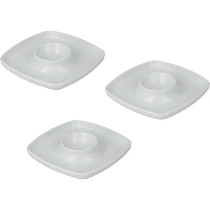 Metaltex 252921000 Eierbecher quadratisch aus Kunststoff im 3er Set / Frühstückszubehör