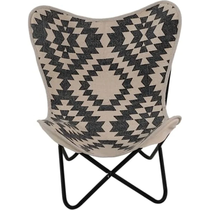 Lesli Living Stuhl Schmetterlingsstuhl Butterfly Chair BRENT Metall+Stoff – Bild 3