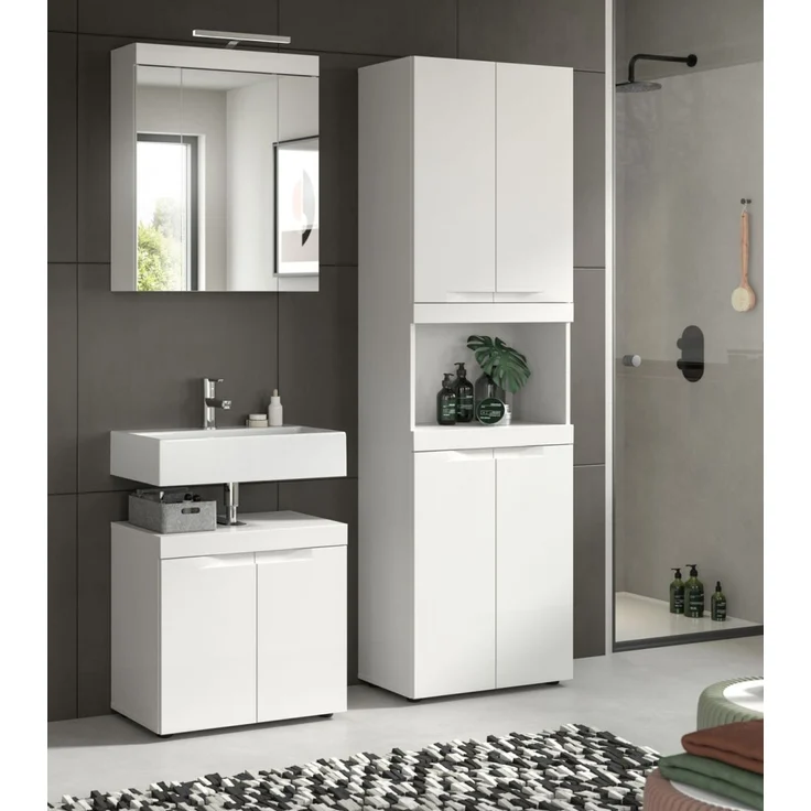 Badmöbel Set in Gusto weiß matt 3-teilig 135 cm – Bild 4
