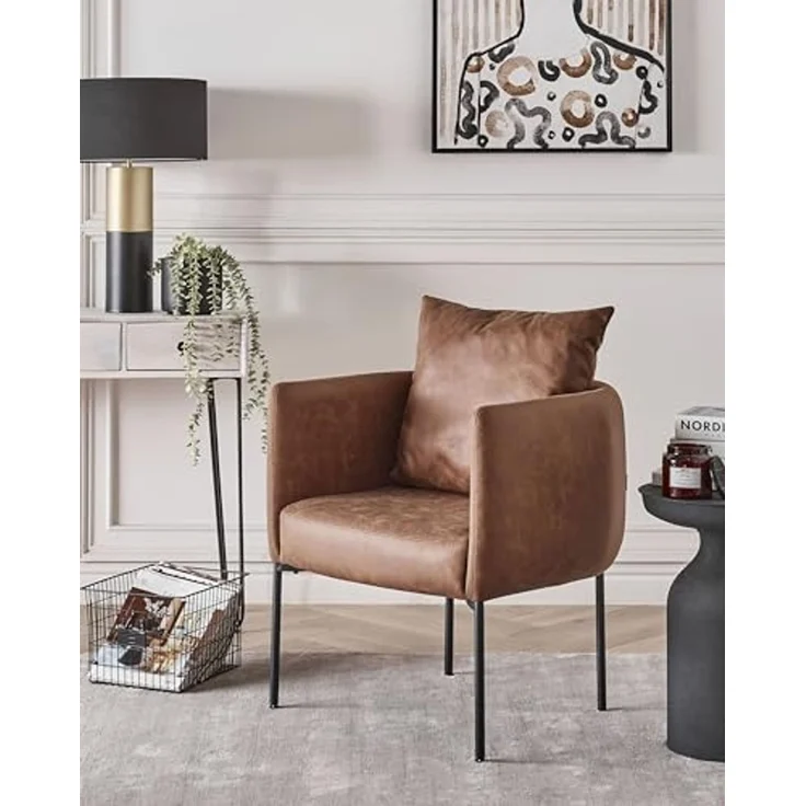 Sessel MALMOS Kunstleder Braun – Bild 2