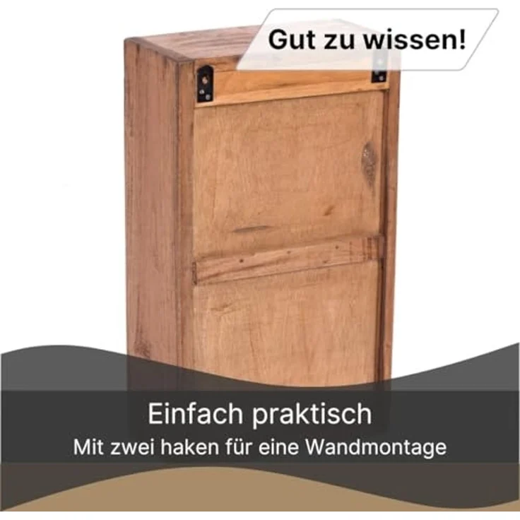 DESIGN DELIGHTS Wandregal WANDSCHRANK FILO, Teak, Mahagoni, rustikaler Aufbewahrungsschrank – Bild 5