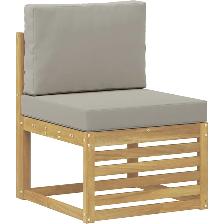 vidaXL Outdoor-Sofagarnitur 5 pcs Weiß und Hellgrau 59 x 59 x 37 cm 3391811 – Bild 3