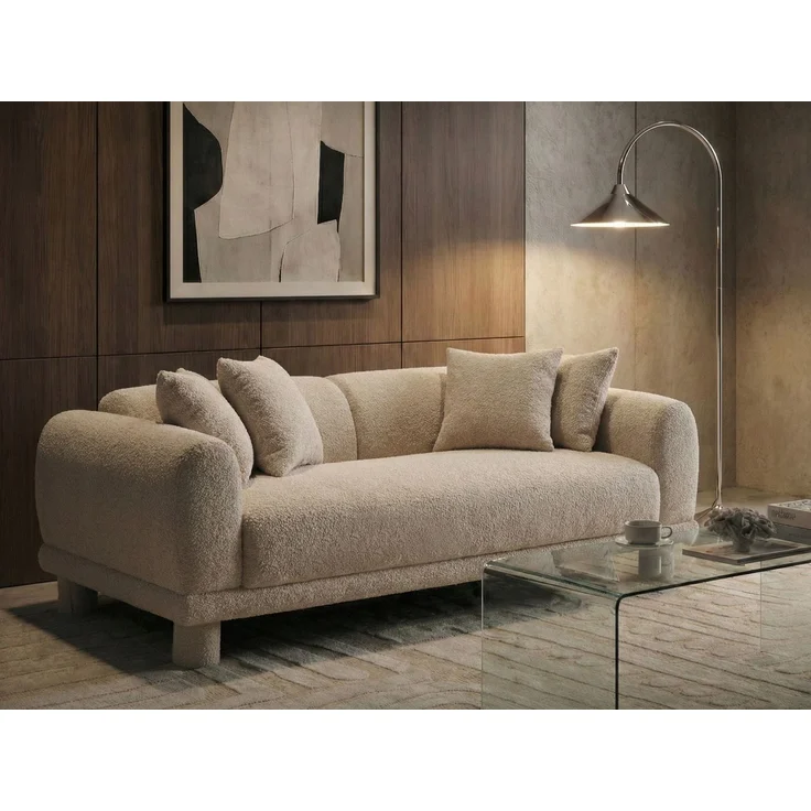 Sofa 3-Sitzer PORI Bouclé Beige – Bild 3