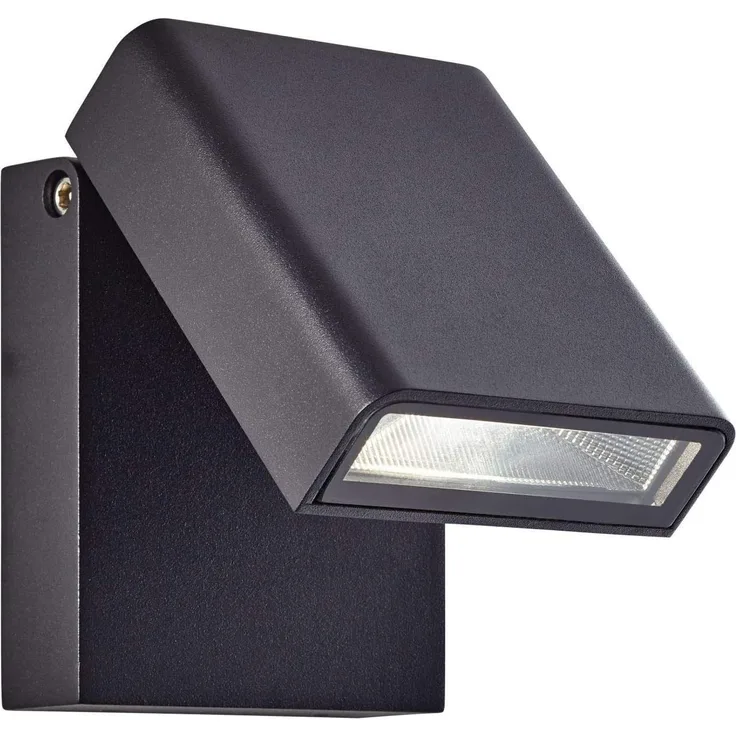 BRILLIANT Lampe Toya LED Außenwandstrahler schwarz | 1x 7W LED integriert, 736lm, 4200K | IP-Schutzart: 44 - spritzwassergeschützt | Kopf schwenkbar