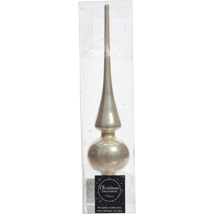 Kaemingk Christbaumspitze, Christbaumspitze Glas 26cm perle glänzend – Bild 2