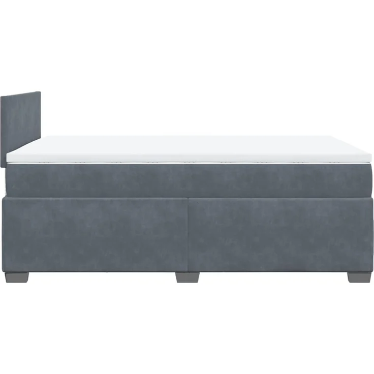 vidaXL Boxspringbett mit Matratze Dunkelgrau 120x200 cm Samt 3288577 – Bild 11