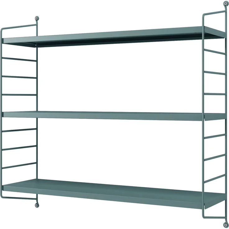 en.casa 'Strängnäs' Modulares Wandregal, 2 Stück, Stahl, Graublau, 50 x 60 x 15 cm – Bild 4